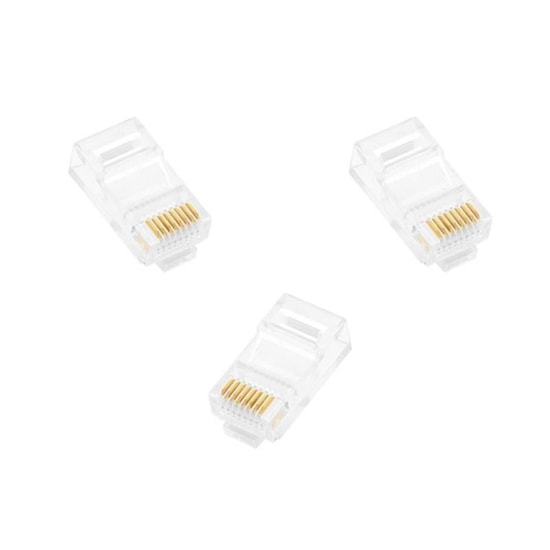 Frisby FNW-RJ4530N Altın Uçlu CAT5 RJ45 Konnektör - Yüksek Performanslı Ethernet Bağlantısı (100'lü Paket)