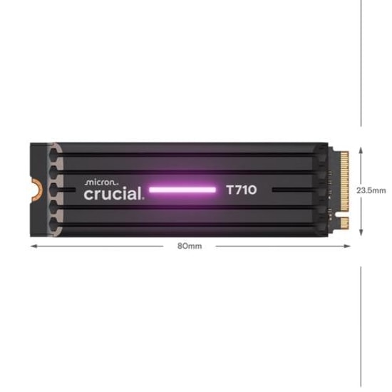Crucial T710 1TB Soğutuculu PCIe Gen5 NVMe M.2 SSD (CT1000T710SSD5) - 14900/13700MB/s Hız, 600TB TBW, 2280 Form Faktör
