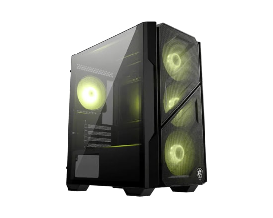 MSI MAG Forge M110R Airflow Temperli Cam ARGB Micro ATX Kasa - 4x12cm Fan, Mesh Panel, USB 3.2, 33cm GPU Desteği