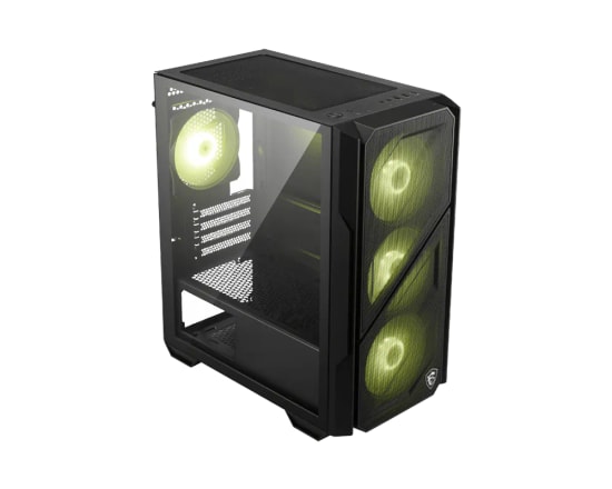 MSI MAG Forge M110R Airflow Temperli Cam ARGB Micro ATX Kasa - 4x12cm Fan, Mesh Panel, USB 3.2, 33cm GPU Desteği