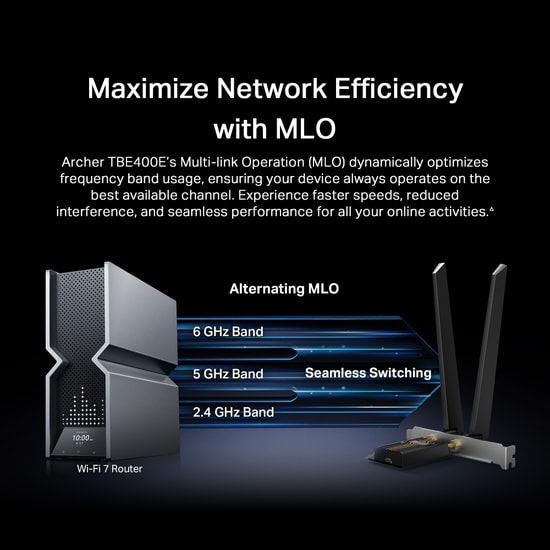 TP-Link Archer TBE400E BE6500 Wi-Fi 7 Tri-Band Bluetooth 5.4 PCI-E Adaptör - Yeni Nesil Kablosuz Bağlantı, Ultra Hızlı