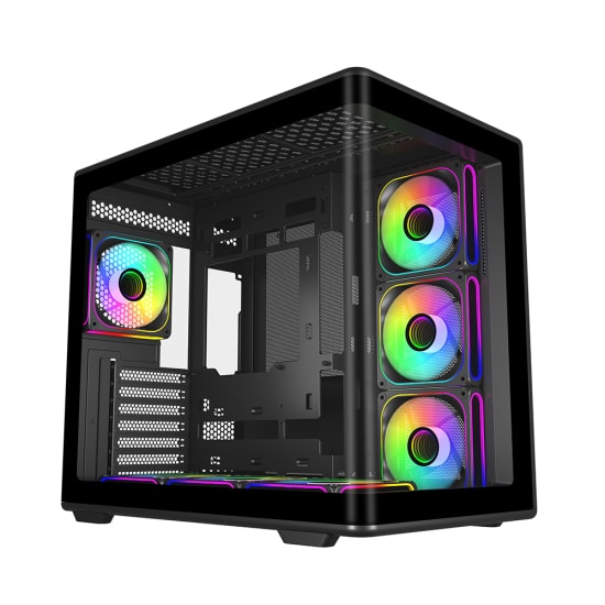 Cooler Master Elite 600 Curve Siyah ATX Kasa (E600-KGNN-S02) - 7x12cm Fan, ARGB, USB 3.2 Type-C, Temperli Cam Yan Panel