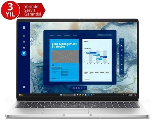 Dell Pro 16 Intel Ultra 7-255U, 32GB DDR5 RAM, 1TB SSD, 16" FHD+, Parmak İzi, Windows 11 Pro Laptop (BTO108_PC16250_WP)