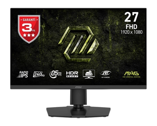 MSI MAG 272PF X24 27" FHD 240Hz 0.5ms Rapid IPS Adaptive-Sync Pivot Siyah Gaming Monitör (1920x1080) - 300cd