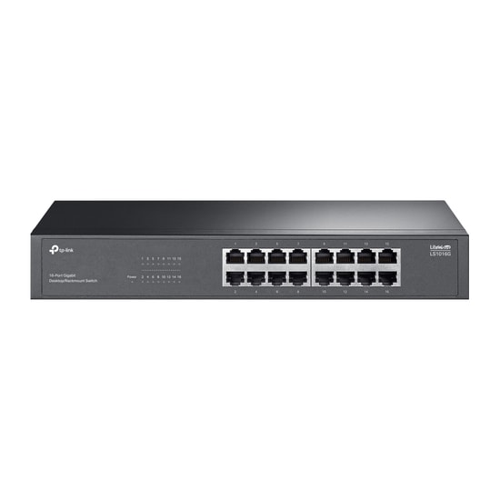 TP-Link LS1016G 16 Port Gigabit Metal Kasa Rackmount Switch - QoS, Tak Çalıştır, Sessiz, Enerji Tasarruflu Ağ Anahtarı