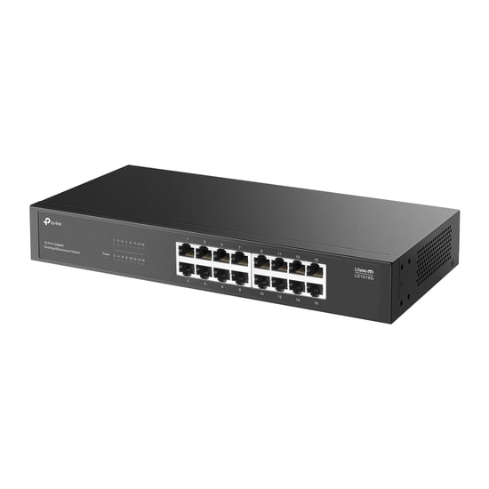 TP-Link LS1016G 16 Port Gigabit Metal Kasa Rackmount Switch - QoS, Tak Çalıştır, Sessiz, Enerji Tasarruflu Ağ Anahtarı