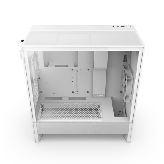 NZXT H5 Flow Beyaz ATX Mid-Tower Kasa (CC-H52FW-01) - 2x120mm Fan, Temperli Cam, Üstün Hava Akışı, 360mm Radyatör Desteğ