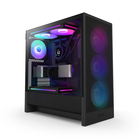 NZXT H5 Flow Siyah ATX Mid-Tower Oyuncu Kasası (CC-H52FB-R1) - RGB Fanlı, Temperli Yan Panel, Üstün Hava Akışı