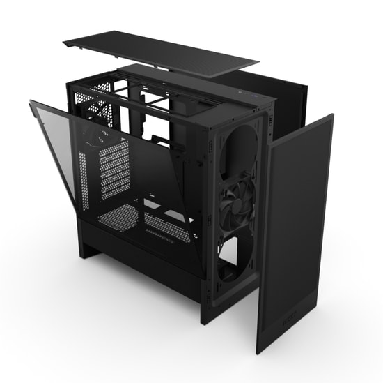 NZXT H5 Flow Siyah ATX Mid-Tower Kasa (CC-H52FB-01) - Temperli Cam, 2x120mm Fan, Üstün Hava Akışı, 360mm Radyatöre Uygun