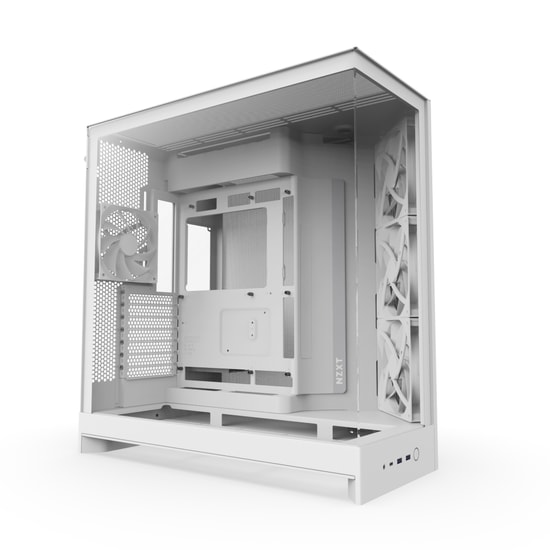 NZXT H9 Flow Dual-Chamber Panoramik Beyaz E-ATX Oyuncu Kasası (CM-H92FW-01) - 4 Fan, Temperli Cam, 420mm Radyatöre Uygun