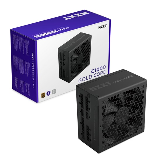NZXT C1000 Gold Core 1000W Gen 5.1 80+ Gold Tam Modüler ATX 3.1 Güç Kaynağı (PA-0G3BB-EU) - 135mm FDB Fan, Sessiz PSU