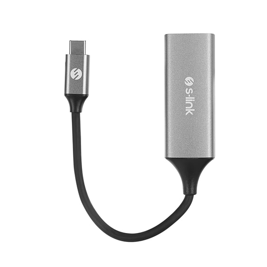 S-Link SW-U336 Type-C to Gigabit Ethernet Dönüştürücü - 1Gbps, Gri Alüminyum Kasa, 15cm Kablo, Ağ Adaptörü