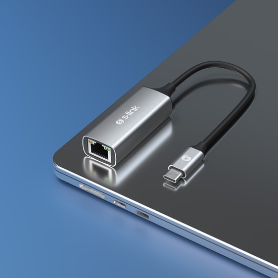 S-Link SW-U336 Type-C to Gigabit Ethernet Dönüştürücü - 1Gbps, Gri Alüminyum Kasa, 15cm Kablo, Ağ Adaptörü