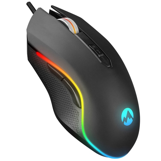 Everest SM-F09 Titanio Gümüş Kablolu Oyuncu Mouse - 7200 DPI, RGB, Makro Destekli, Ergonomik Tasarım, Optik Sensör