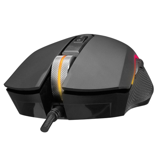 Everest SM-F09 Titanio Gümüş Kablolu Oyuncu Mouse - 7200 DPI, RGB, Makro Destekli, Ergonomik Tasarım, Optik Sensör