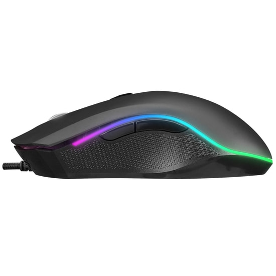 Everest SM-F09 Titanio Gümüş Kablolu Oyuncu Mouse - 7200 DPI, RGB, Makro Destekli, Ergonomik Tasarım, Optik Sensör