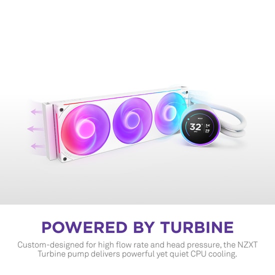 NZXT Kraken Elite 360 RGB V2 Beyaz Sıvı Soğutucu (RL-KR36E-W2) - 3x120mm Fan, LCD Ekran, AM4/AM5 & LGA1700 Uyumlu