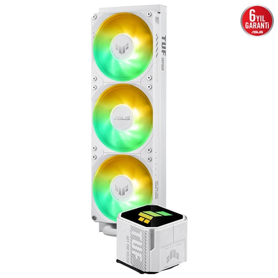 ASUS TUF Gaming LC III 360 ARGB Beyaz Sıvı Soğutucu (90RC0192-B0EAY0) - 3x120mm Fan, Yüksek Hava Akışı, AM4/AM5/LGA1700