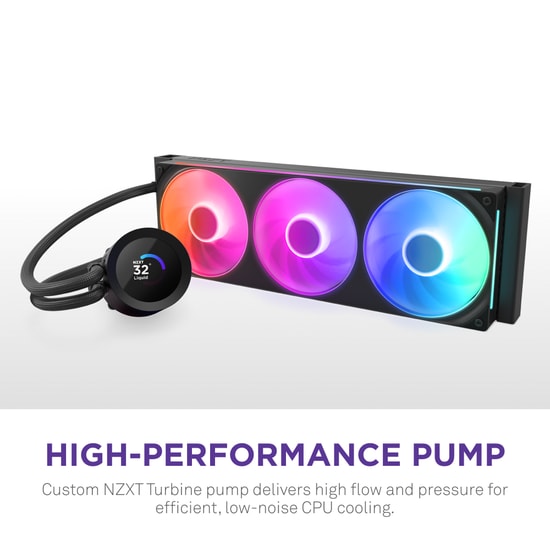 NZXT Kraken Plus 360 RGB V2 Sıvı İşlemci Soğutucu (RL-KR360-B2) - 3x120mm Fan, AM4/AM5/LGA1700, Yüksek Performans