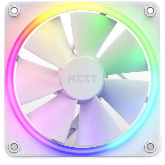 NZXT F120 RGB Beyaz 120mm Kasa Fanı (RF-R12SF-W1) - 1800RPM, 27.5dBA, 50.18CFM, 4-Pin PWM Kontrol