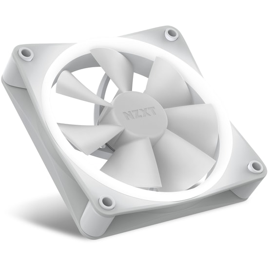 NZXT F120 RGB Beyaz 120mm Kasa Fanı (RF-R12SF-W1) - 1800RPM, 27.5dBA, 50.18CFM, 4-Pin PWM Kontrol