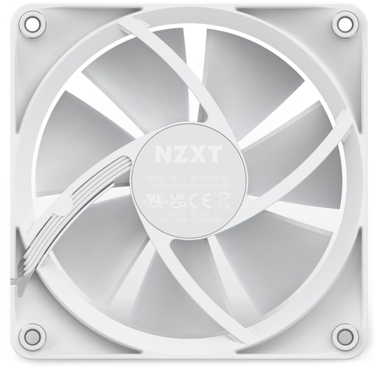 NZXT F120 RGB Beyaz 120mm Kasa Fanı (RF-R12SF-W1) - 1800RPM, 27.5dBA, 50.18CFM, 4-Pin PWM Kontrol