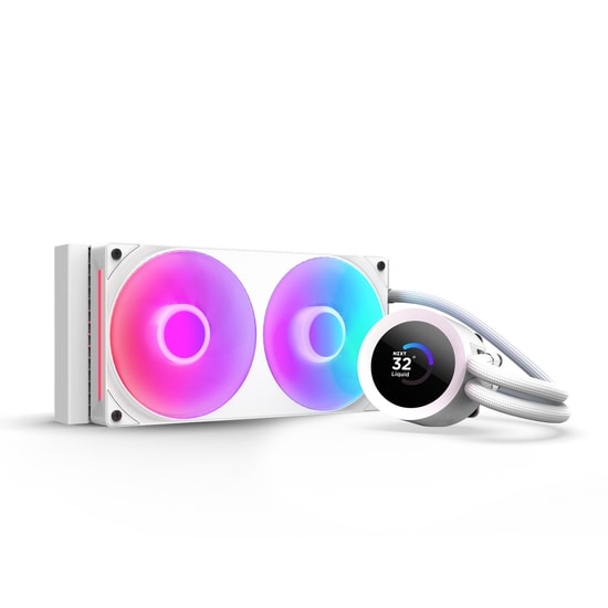 NZXT Kraken 240 RGB V2 Beyaz Sıvı Soğutucu (RL-KR240-W2) - 2x120mm Fan, LCD Ekran, 2400RPM, 75CFM, AM4/LGA1150