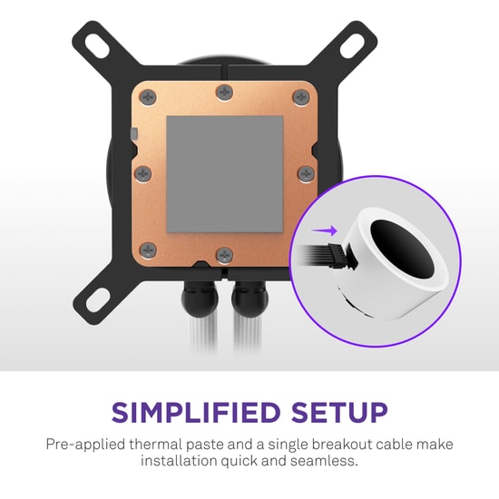 NZXT Kraken 240 RGB V2 Beyaz Sıvı Soğutucu (RL-KR240-W2) - 2x120mm Fan, LCD Ekran, 2400RPM, 75CFM, AM4/LGA1150