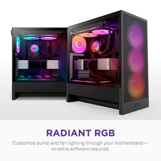 NZXT Kraken Core 360 RGB Sıvı Soğutucu (RL-KR36C-B1) - 3x120mm Fan, 2400RPM, 75CFM, AM4/LGA1851, ARGB Aydınlatma