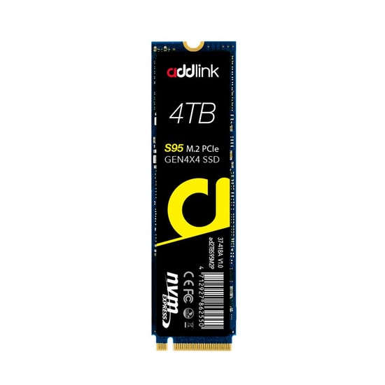 Addlink S95 4TB NVMe PCIe Gen4 M.2 SSD (AD4TBS95M2P) - 7400/7000MBs, DRAM Önbellek, Yüksek Performans