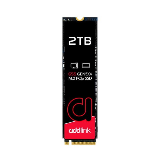 Addlink G55 2TB PCIe Gen5 NVMe M.2 SSD (AD2TBG55M2P) - 10300/9000MB/s, 3D TLC NAND, Masaüstü ve Laptop Uyumlu