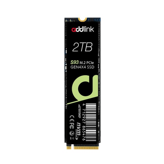 Addlink S93 2TB NVMe PCIe Gen4 M.2 SSD (AD2TBS93M2P) - 7400/6500MBs, İnce Tasarım, PS5 Uyumlu