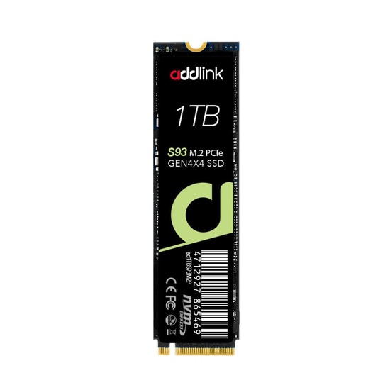 Addlink S93 1TB NVMe PCIe Gen4 M.2 SSD (AD1TBS93M2P) - 7200/6100MBs, İnce Tasarım, Düşük Güç Tüketimi, PS5 Uyumlu