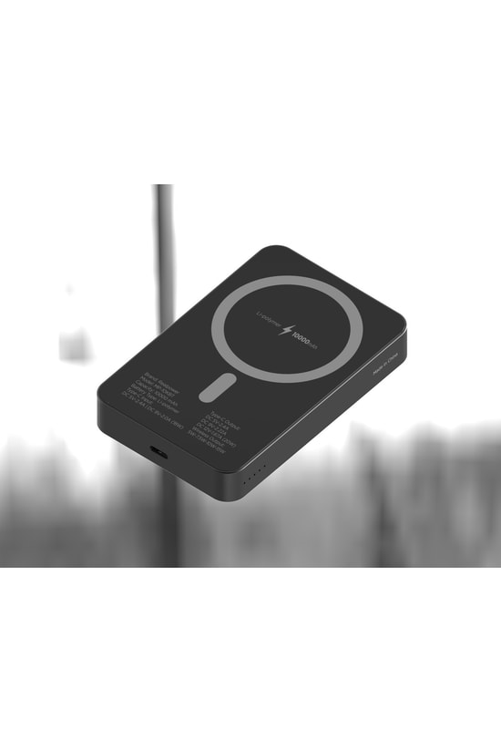 RealPower R Mag Slim 5000mAh Magsafe Powerbank - Siyah, 20W PD Hızlı Şarj, Taşınabilir Manyetik Şarj Aleti (NT-116670)