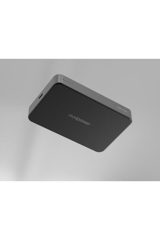 RealPower R Mag Slim 5000mAh Magsafe Powerbank - Siyah, 20W PD Hızlı Şarj, Taşınabilir Manyetik Şarj Aleti (NT-116670)