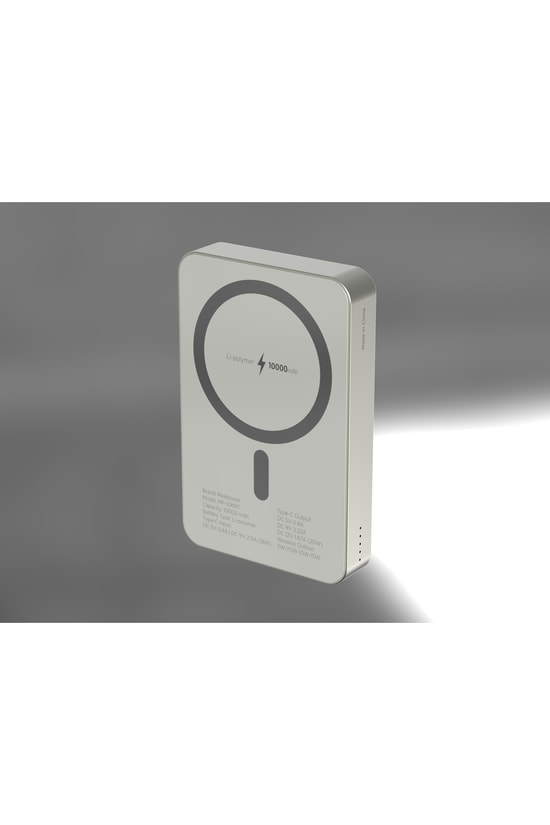 RealPower R Mag Air Pro 10000mAh Magsafe Powerbank - 20W PD Şarj, Natural Renk, Taşınabilir Manyetik Şarj (NT-116672)