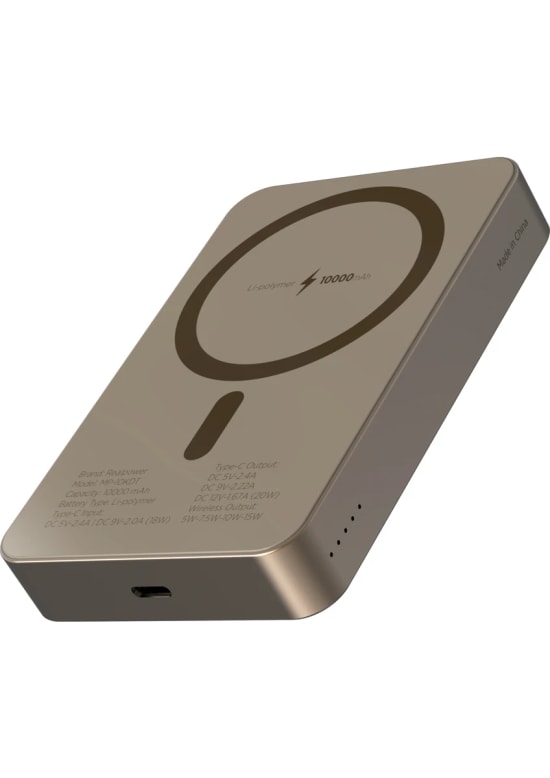 RealPower R Mag Air Pro 10000mAh Magsafe Powerbank - 20W PD Hızlı Şarj, Çöl Rengi, Taşınabilir Manyetik Şarj (NT-116673)