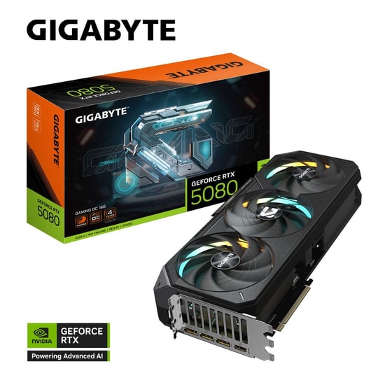 GIGABYTE RTX 5080 Gaming OC 16GB GDDR7 Ekran Kartı (GV-N5080GAM-OC-16G) - 256 Bit, DP 2.1b, HDMI 2.1b, DLSS 4, Blackwell