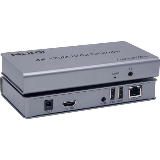 SENSEI 120 Metre 4K HDMI KVM Extender (HDMI+USB+IR) - CAT6 ile USB, IR ve Audio Uzatma, HDTV Kalitesi, Güvenilir Aktarım