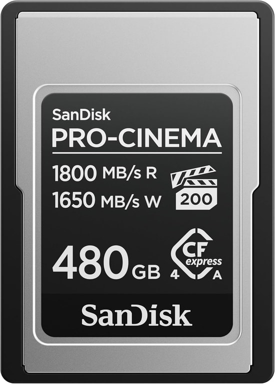 SanDisk Pro-Cinema 480GB CFexpress Type A Hafıza Kartı (SDCFEA-480G-GN4NN) - 1700MB/s, 8K Video, VPG200, Profesyonel