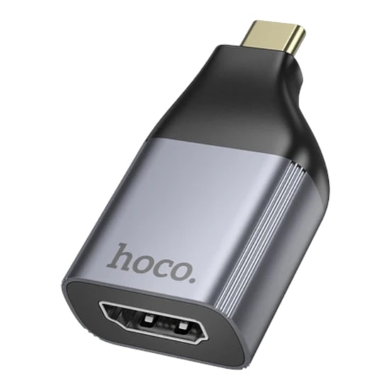 Hoco UA33 Gri Type-C to HDMI 4K Dönüştürücü Adaptör - Yüksek Çözünürlüklü Görüntü Aktarımı, Tak Çalıştır