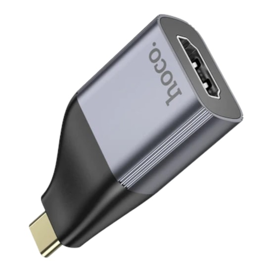 Hoco UA33 Gri Type-C to HDMI 4K Dönüştürücü Adaptör - Yüksek Çözünürlüklü Görüntü Aktarımı, Tak Çalıştır