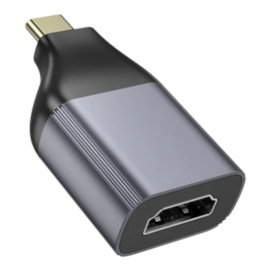 Hoco UA33 Gri Type-C to HDMI 4K Dönüştürücü Adaptör - Yüksek Çözünürlüklü Görüntü Aktarımı, Tak Çalıştır