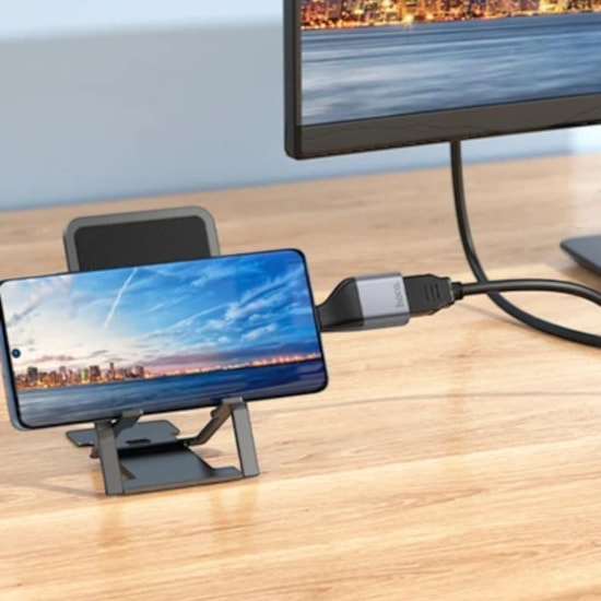 Hoco UA33 Gri Type-C to HDMI 4K Dönüştürücü Adaptör - Yüksek Çözünürlüklü Görüntü Aktarımı, Tak Çalıştır