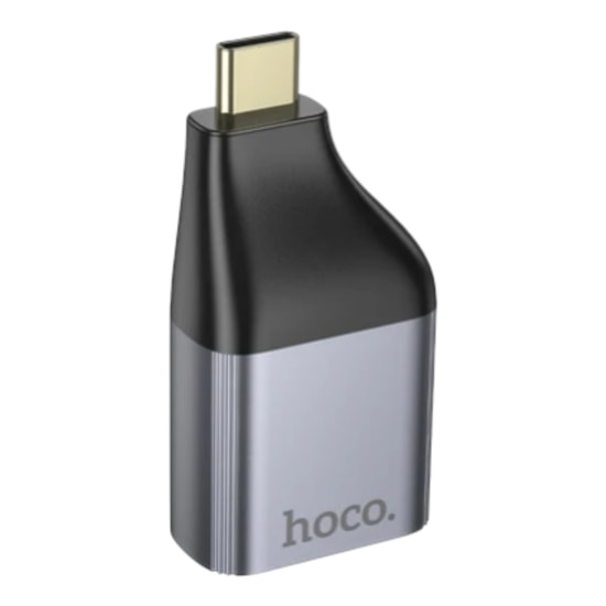 Hoco UA35 Gri Type-C to Ethernet Dönüştürücü - 100Mbps RJ45 Hızlı Bağlantı Adaptörü, Tak Çalıştır
