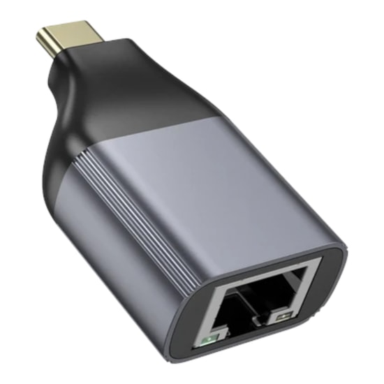 Hoco UA35 Gri Type-C to Ethernet Dönüştürücü - 100Mbps RJ45 Hızlı Bağlantı Adaptörü, Tak Çalıştır