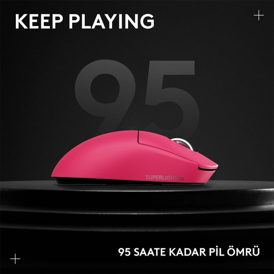 Logitech G PRO X Superlight 2C Pembe Kablosuz Oyuncu Mouse (910-007546) - 44000 DPI, 8000Hz, 51gr, HERO 2 Sensör, 5 Tuş