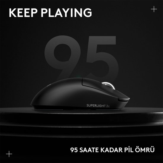 Logitech G PRO X Superlight 2C Siyah Kablosuz Oyuncu Mouse (910-007532) - 44000 DPI, 8000Hz, 51gr, HERO 2 Sensör, 5 Tuş