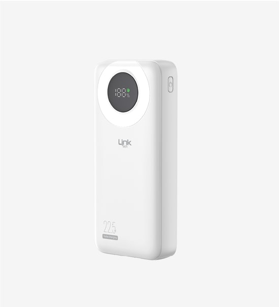 LinkTech LPB-P222 Strong 22.5W 20000mAh Beyaz Powerbank - Dijital Gösterge, PD Hızlı Şarj Uyumlu, Uçak Kullanımına Uygun