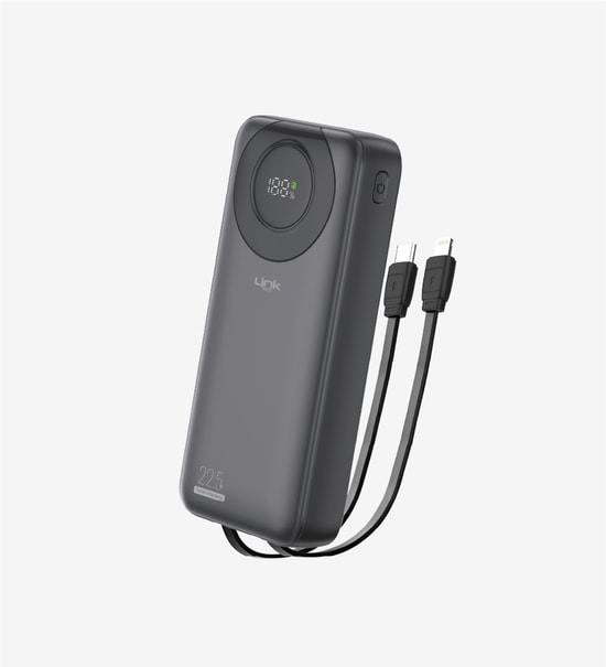 LinkTech LPB-P222 Strong 22.5W 20000mAh Siyah Powerbank - Dijital Gösterge, PD Hızlı Şarj Uyumlu, Uçak Kullanımına Uygun
